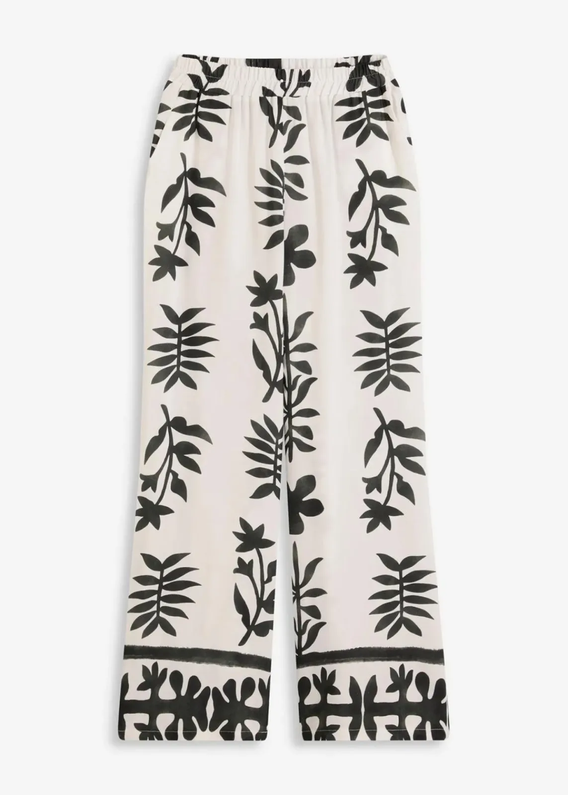 bonprix Bekleidung·Kleider|Hosen^bedruckte Hose aus fließender Viskose weiß/schwarz floral