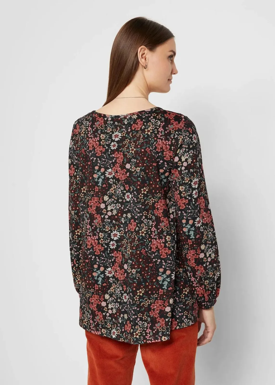 bonprix Shirts & Tops^Bedruckte Shirt-Tunika aus Baumwolle schwarz geblümt