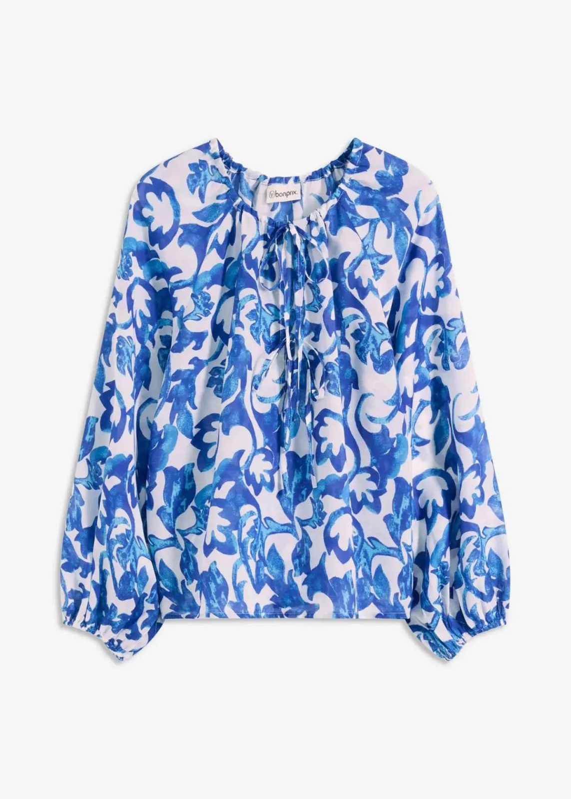 bonprix Blusen & Tuniken^bedruckte Tunikabluse weiß/blau floral