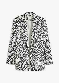 bonprix Zweiteiler & Sets|Blazer^bedruckter Blazer wollweiß/schwarz zebra bedruckt