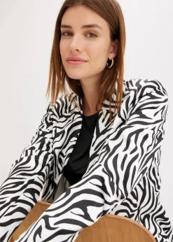 bonprix Zweiteiler & Sets|Blazer^bedruckter Blazer wollweiß/schwarz zebra bedruckt