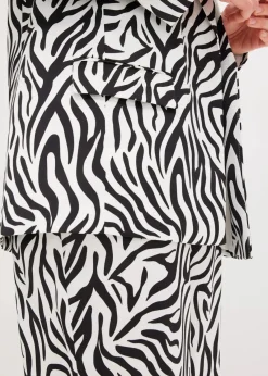 bonprix Zweiteiler & Sets|Blazer^bedruckter Blazer wollweiß/schwarz zebra bedruckt