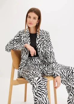 bonprix Zweiteiler & Sets|Blazer^bedruckter Blazer wollweiß/schwarz zebra bedruckt
