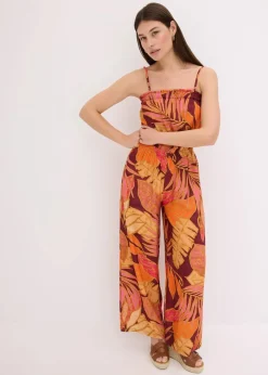 bonprix Bekleidung·Homewear|Jumpsuits^bedruckter Jumpsuit aus fließender Viskose braun floral