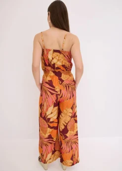 bonprix Bekleidung·Homewear|Jumpsuits^bedruckter Jumpsuit aus fließender Viskose braun floral