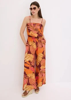 bonprix Bekleidung·Homewear|Jumpsuits^bedruckter Jumpsuit aus fließender Viskose braun floral