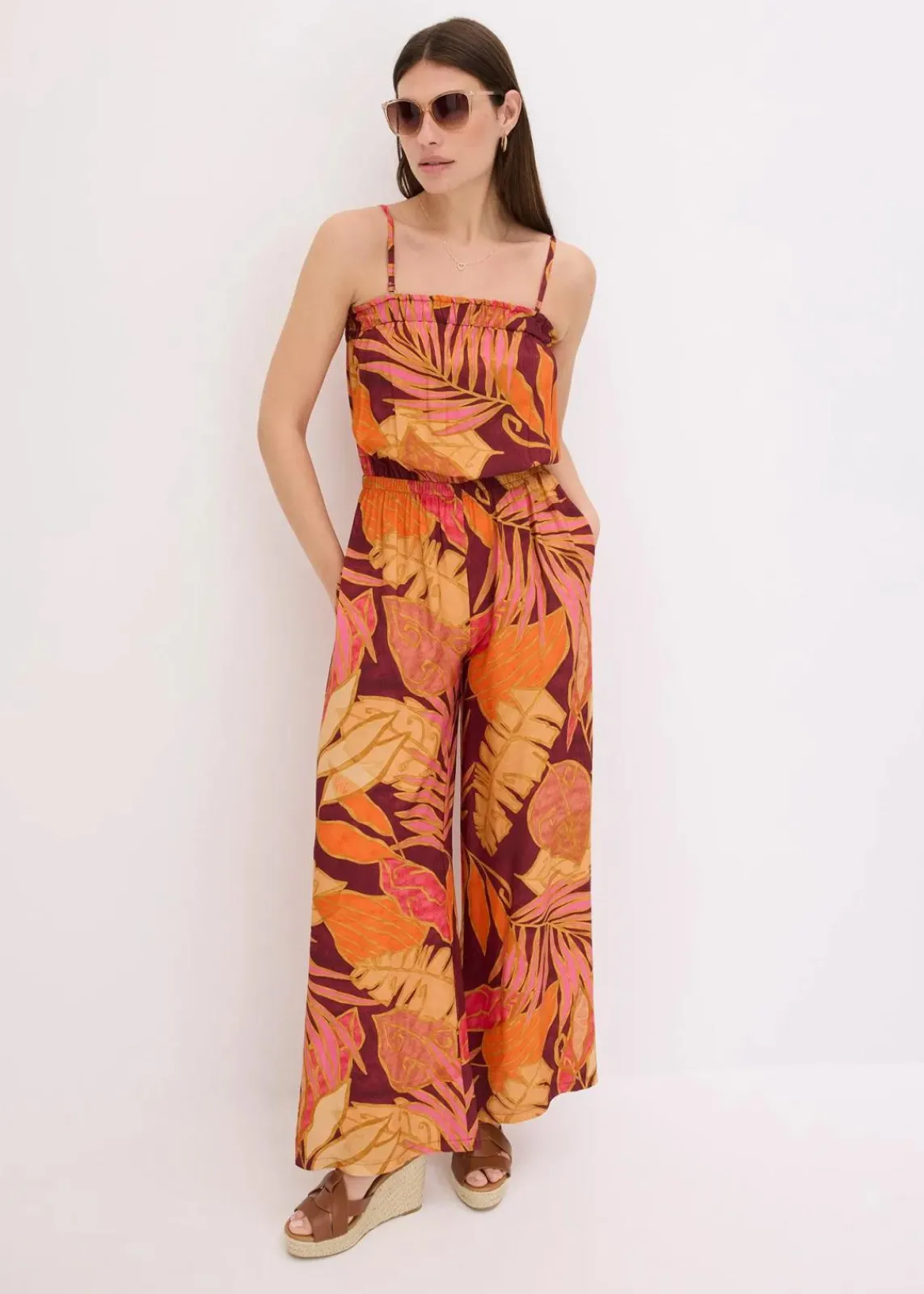 bonprix Bekleidung·Homewear|Jumpsuits^bedruckter Jumpsuit aus fließender Viskose braun floral