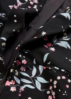 bonprix Blazer|Bekleidung·Basics^Bedruckter Longblazer schwarz geblümt