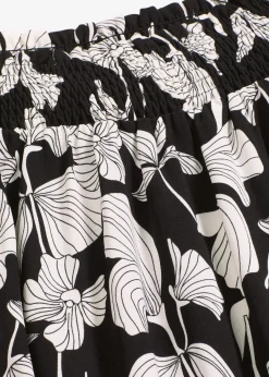 bonprix Nachhaltigere Materialien|Kleider^bedrucktes Carmen-Kleid schwarz/weiß floral
