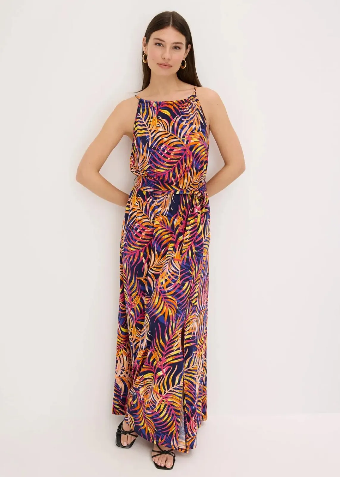 bonprix Kleider|Bekleidung·Pullover & Strickjacken^bedrucktes Jerseykleid blau floral