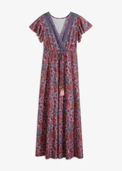 bonprix Bekleidung·Pullover & Strickjacken|Kleider^Bedrucktes Jersey-Maxikleid rosa floral