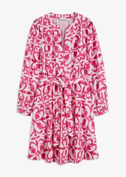 bonprix Kleider|Bekleidung·Pullover & Strickjacken^bedrucktes Kleid pink bedruckt