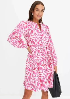bonprix Kleider|Bekleidung·Pullover & Strickjacken^bedrucktes Kleid pink bedruckt