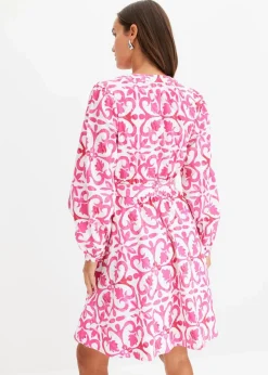 bonprix Kleider|Bekleidung·Pullover & Strickjacken^bedrucktes Kleid pink bedruckt