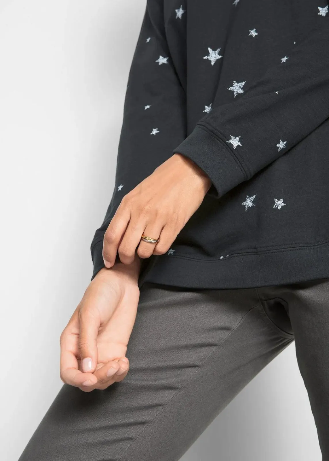 bonprix Shirts & Tops^Bedrucktes Langarmshirt aus Baumwolle schwarz bedruckt