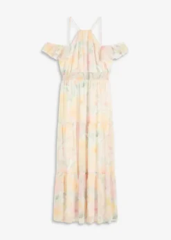 bonprix Bekleidung·Pullover & Strickjacken|Kleider^bedrucktes Maxikleid hellgelb floral