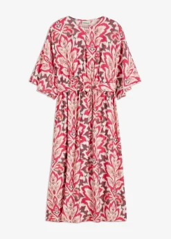 bonprix Kleider^bedrucktes Midikleid aus Viskose-Mix pink floral