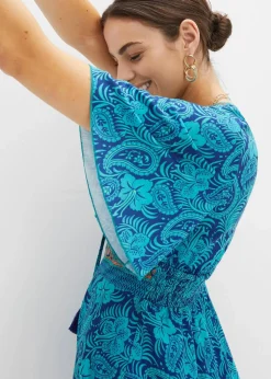 bonprix Kleider|Bekleidung·Pullover & Strickjacken^bedrucktes Minikleid türkis paisley