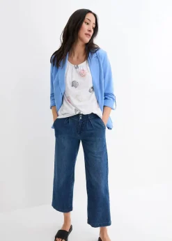 bonprix Nachhaltigere Materialien|Shirts & Tops^Bedrucktes Shirt mit Rundhalsausschnitt aus Bio-Baumwolle weiß
