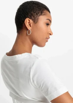 bonprix Nachhaltigere Materialien|Shirts & Tops^Bedrucktes T-Shirt aus Bio-Baumwolle weiß bedruckt