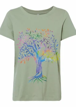bonprix Nachhaltigere Materialien|Shirts & Tops^Bedrucktes T-Shirt aus Bio-Baumwolle seegras bedruckt