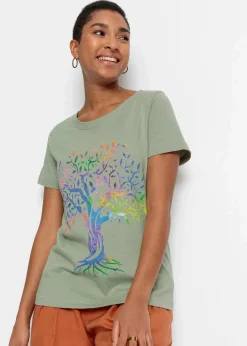 bonprix Nachhaltigere Materialien|Shirts & Tops^Bedrucktes T-Shirt aus Bio-Baumwolle seegras bedruckt