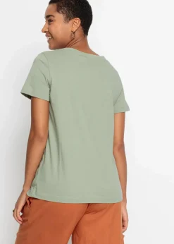 bonprix Nachhaltigere Materialien|Shirts & Tops^Bedrucktes T-Shirt aus Bio-Baumwolle seegras bedruckt