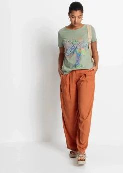 bonprix Nachhaltigere Materialien|Shirts & Tops^Bedrucktes T-Shirt aus Bio-Baumwolle seegras bedruckt