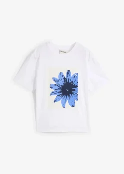 bonprix Shirts & Tops|Nachhaltigere Materialien^Bedrucktes T-Shirt aus reiner Baumwolle weiß graphisch bedruckt