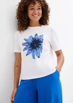bonprix Shirts & Tops|Nachhaltigere Materialien^Bedrucktes T-Shirt aus reiner Baumwolle weiß graphisch bedruckt