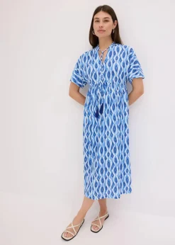 bonprix Bekleidung·Pullover & Strickjacken|Kleider^bedrucktes Tunika-Kleid blau bedruckt