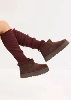 bonprix Handschuhe & Stulpen|Socken & Strumpfhosen^Beinstulpen (2er Pack) cremeweiß/grau