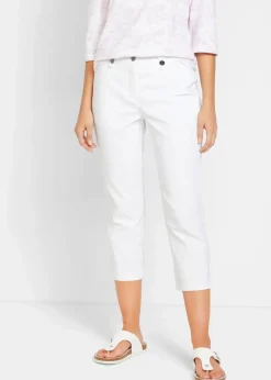 bonprix Hosen|Bekleidung·Kleider^7/8-Bengalin-Hose mit Bequembund weiß