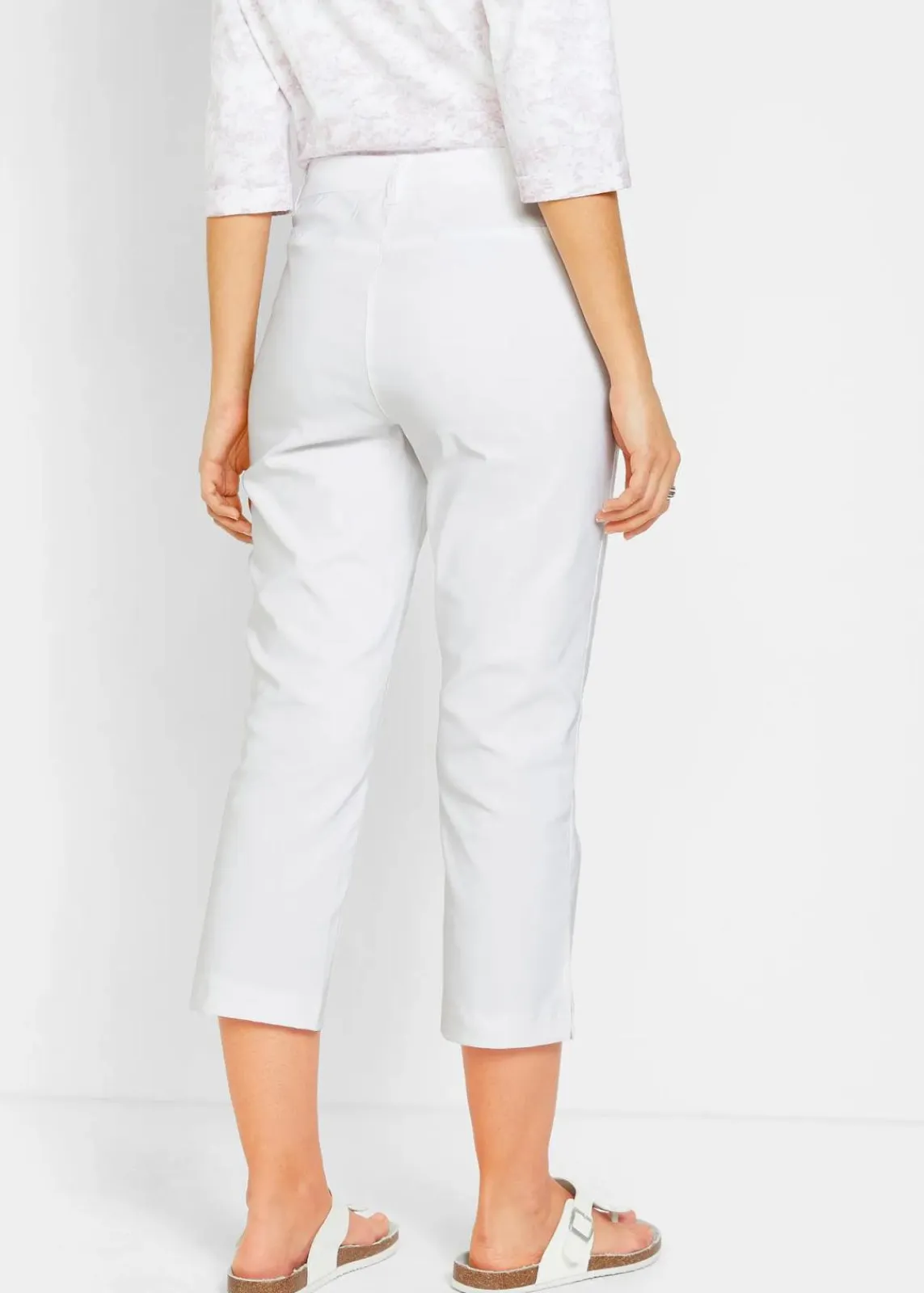 bonprix Hosen|Bekleidung·Kleider^7/8-Bengalin-Hose mit Bequembund weiß