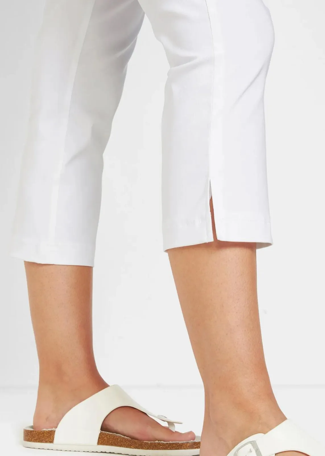 bonprix Hosen|Bekleidung·Kleider^7/8-Bengalin-Hose mit Bequembund weiß
