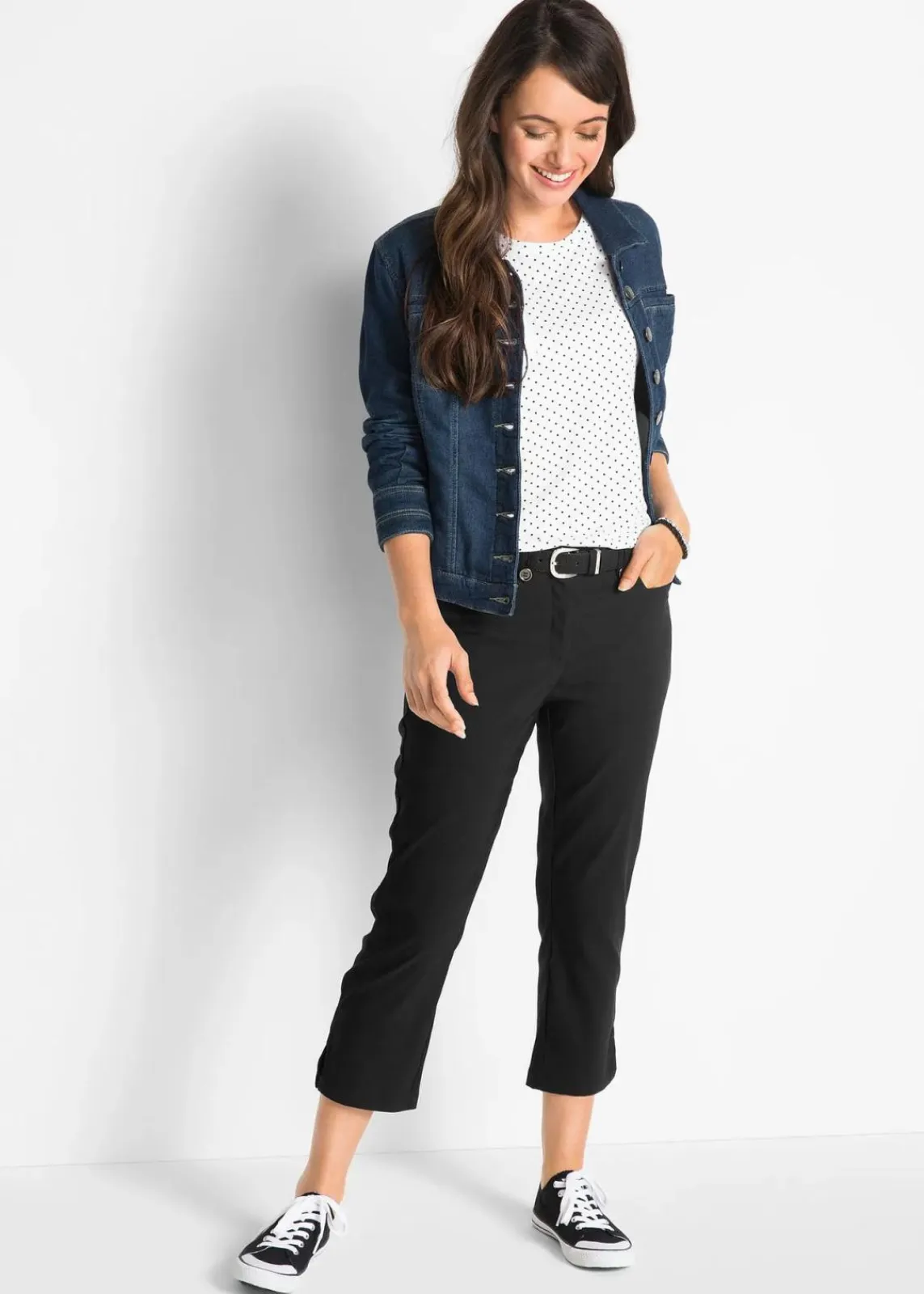 bonprix Bekleidung·Kleider|Hosen^7/8-Bengalin-Hose mit Bequembund schwarz