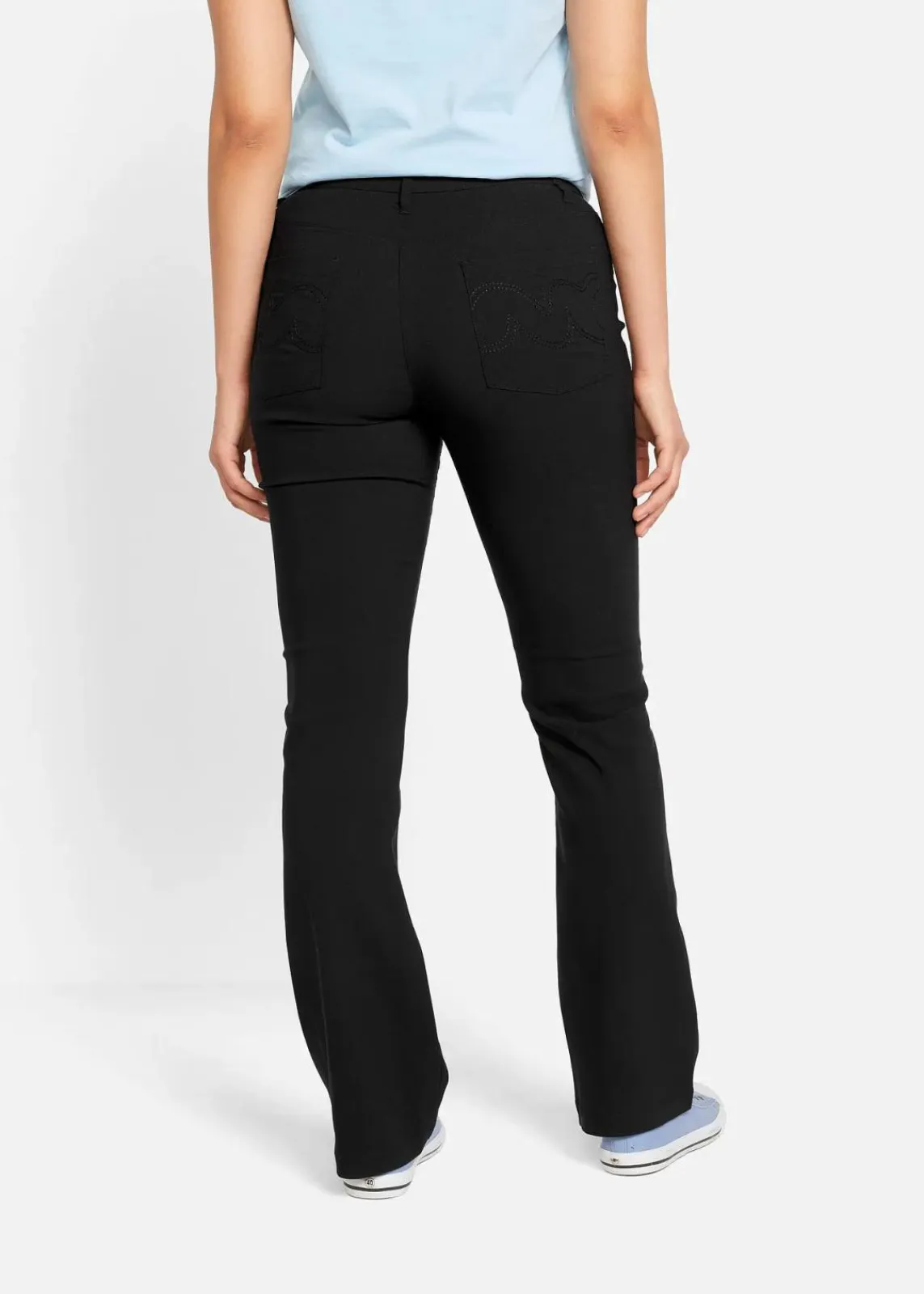 bonprix Kurzgrößen|Bekleidung·Kleider^Bengalin-Stretch-Hose, Bootcut schwarz