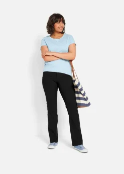 bonprix Kurzgrößen|Bekleidung·Kleider^Bengalin-Stretch-Hose, Bootcut schwarz