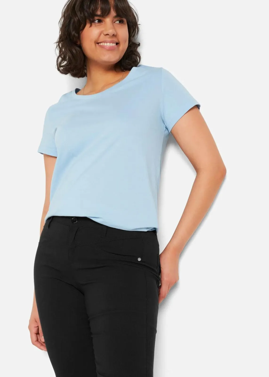 bonprix Kurzgrößen|Bekleidung·Kleider^Bengalin-Stretch-Hose, Bootcut schwarz