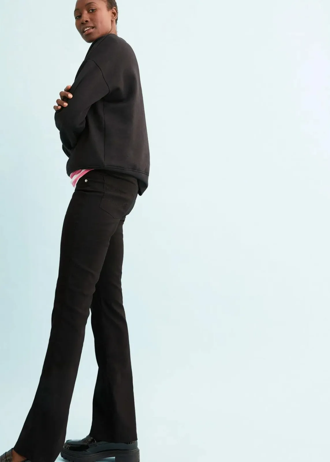 bonprix Kurzgrößen|Bekleidung·Kleider^Bengalin-Stretch-Hose, Bootcut schwarz
