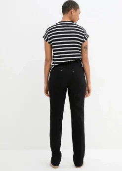bonprix Bekleidung·Kleider|Hosen^Bengalin-Stretch-Hose mit Bequembund, Straight schwarz