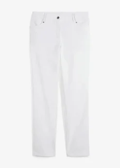 bonprix Hosen|Bekleidung·Kleider^Bengalin-Stretch-Hose mit Bequembund, Straight weiss