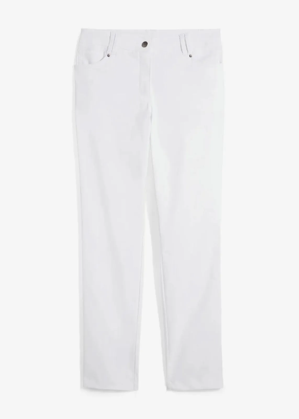 bonprix Hosen|Bekleidung·Kleider^Bengalin-Stretch-Hose mit Bequembund, Straight weiss