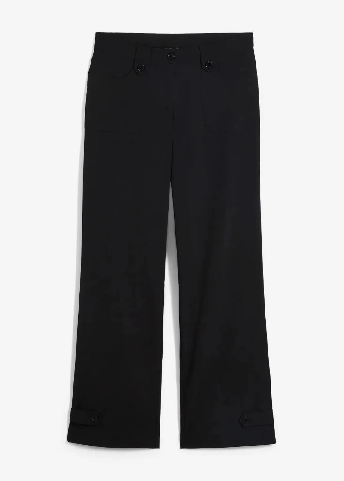 bonprix Kurzgrößen|Bekleidung·Kleider^Bengalin-Stretch-Hose mit Bequembund schwarz