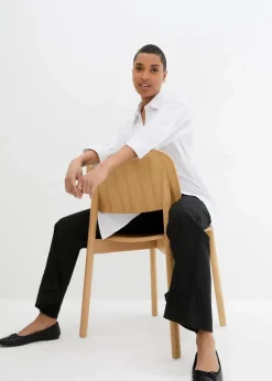 bonprix Kurzgrößen|Bekleidung·Kleider^Bengalin-Stretch-Hose mit Bequembund schwarz