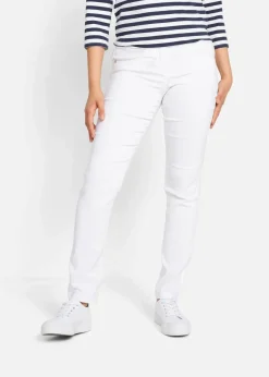bonprix Hosen|Bekleidung·Kleider^Bengalin-Stretch-Hose, Straight weiss