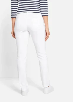 bonprix Hosen|Bekleidung·Kleider^Bengalin-Stretch-Hose, Straight weiss