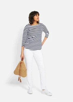 bonprix Hosen|Bekleidung·Kleider^Bengalin-Stretch-Hose, Straight weiss