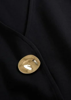 bonprix Bekleidung·Blusen & Tuniken|Bekleidung·Hosen^Bequeme Weste mit Zierknopf aus Punto di Roma schwarz