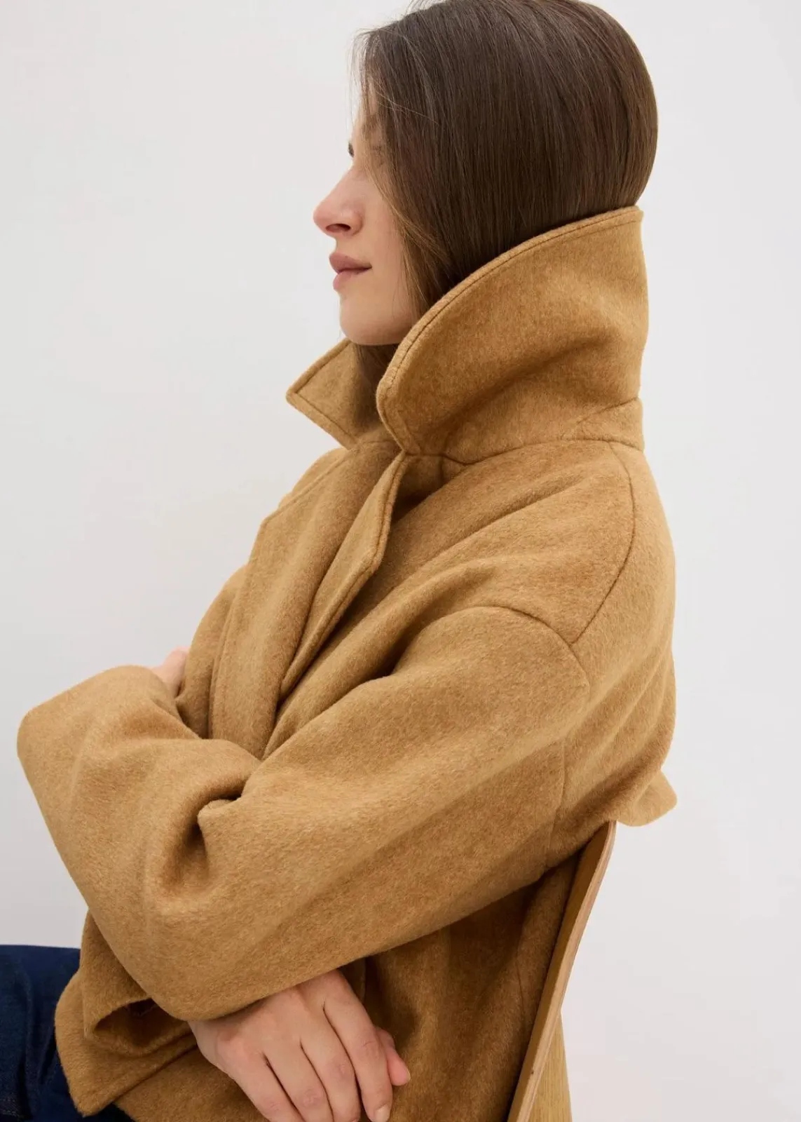 bonprix Bekleidung·Hosen|Jacken & Mäntel^Übergangsjacke in Wolloptik haselnuss
